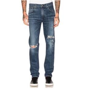 New Agolde Blade Men Sonic Destruct Wash Destroyed Mid Rise Skinny Jeans 33